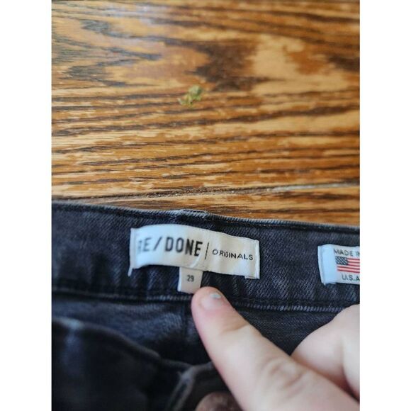 Re/Done Double Needle Long Jean Black sz 29 - Picture 4 of 6